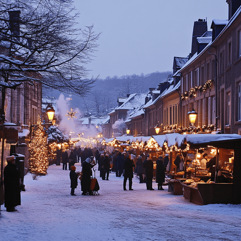 hiver dans la vallée de la meuse hastière Bonsoy