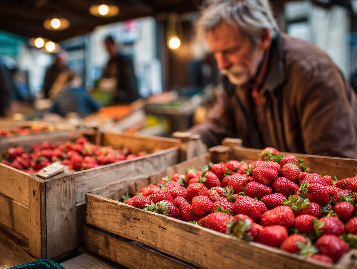 Criée aux fraises de Wépion, marché de producteurs