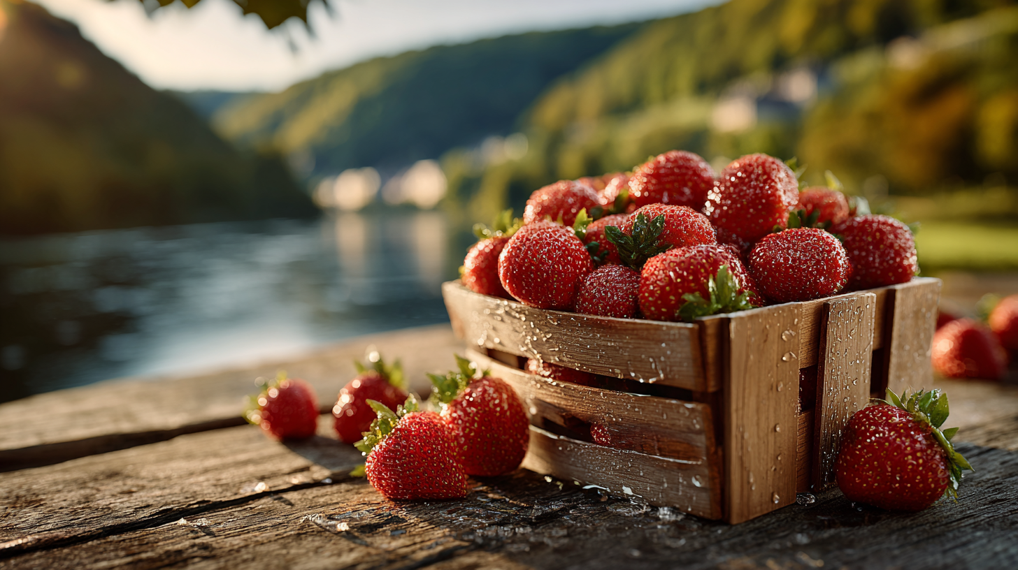 Barquette de fraises de Wépion fraîchement cueillies