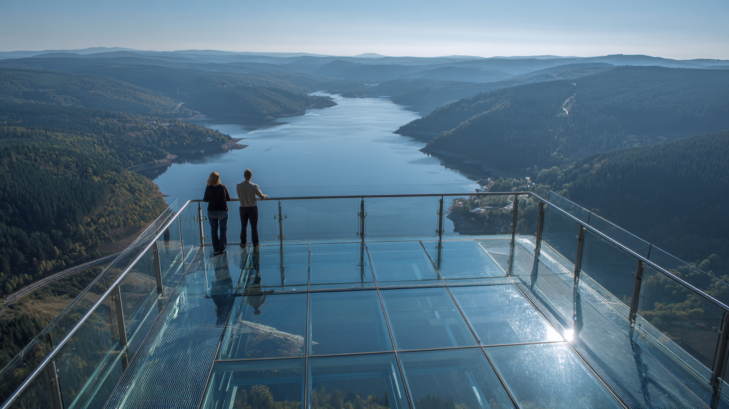 Skywalk en verre suspendu à 107 m au-dessus du barrage de la Plate Taille