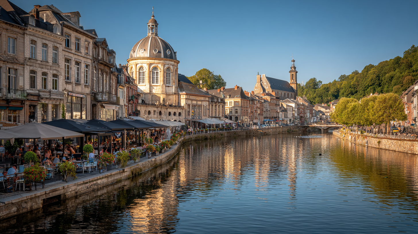 Vieille ville de Namur au confluent de la Sambre et de la Meuse