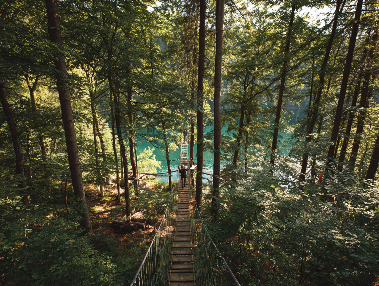 Accrobranche au Natura Parc au-dessus du lac